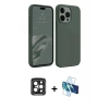 MARSİLYAN™- iPhone 15 Pro Max Kılıf Kozmos Yansıma Özel Seri - Siyah 3D Antistatik Seramik Nano Ekran Koruyucu + PVD Metal Kamera Lens - SH