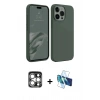 MARSİLYAN™- iPhone 15 Pro Max Kılıf Kozmos Yansıma Özel Seri - Siyah 3D Antistatik Seramik Nano Ekran Koruyucu + PVD Metal Kamera Lens - GS