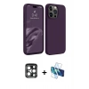 MARSİLYAN™- iPhone 15 Pro Max Kılıf Kozmos Yansıma Özel Seri - Siyah 3D Antistatik Seramik Nano Ekran Koruyucu + PVD Metal Kamera Lens - LT