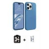 MARSİLYAN™- iPhone 15 Pro Max Kılıf Kozmos Yansıma Özel Seri - Siyah Bilvis 0.18mm Plus Cam Ekran Koruyucu + PVD Metal Kamera Lens - TU