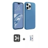 MARSİLYAN™- iPhone 15 Pro Max Kılıf Kozmos Yansıma Özel Seri - Siyah Bilvis 0.18mm Plus Cam Ekran Koruyucu + PVD Metal Kamera Lens - GI