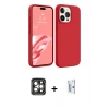 MARSİLYAN™- iPhone 15 Pro Max Kılıf Kozmos Yansıma Özel Seri - Siyah Bilvis 0.18mm Plus Cam Ekran Koruyucu + PVD Metal Kamera Lens - GI
