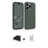 MARSİLYAN™- iPhone 15 Pro Max Kılıf Kozmos Yansıma Özel Seri - Siyah Bilvis 0.18mm Plus Cam Ekran Koruyucu + Raze Metal Kamera Lens - SH