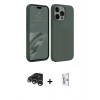 MARSİLYAN™- iPhone 15 Pro Max Kılıf Kozmos Yansıma Özel Seri - Siyah Bilvis 0.18mm Plus Cam Ekran Koruyucu + Raze Metal Kamera Lens - GS