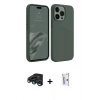 MARSİLYAN™- iPhone 15 Pro Max Kılıf Kozmos Yansıma Özel Seri - Siyah Bilvis 0.18mm Plus Cam Ekran Koruyucu + Raze Metal Kamera Lens - LT