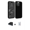 MARSİLYAN™- iPhone 15 Pro Max Kılıf Kozmos Yansıma Özel Seri - Siyah Bilvis 0.18mm Plus Cam Ekran Koruyucu + Raze Metal Kamera Lens - LT