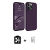 MARSİLYAN™- iPhone 15 Pro Max Kılıf Kozmos Yansıma Özel Seri - Siyah Bilvis 0.18mm Plus Cam Ekran Koruyucu + PVD Metal Kamera Lens - TU