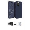 MARSİLYAN™- iPhone 15 Pro Max Kılıf Kozmos Yansıma Özel Seri - Siyah Bilvis 0.18mm Plus Cam Ekran Koruyucu + Raze Metal Kamera Lens - GS