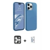 MARSİLYAN™- iPhone 15 Pro Max Kılıf Kozmos Yansıma Özel Seri - Siyah Bilvis 0.18mm Plus Cam Ekran Koruyucu + PVD Metal Kamera Lens - GS