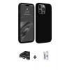 MARSİLYAN™- iPhone 15 Pro Max Kılıf Kozmos Yansıma Özel Seri - Siyah Bilvis 0.18mm Plus Cam Ekran Koruyucu + Raze Metal Kamera Lens - GS