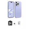 MARSİLYAN™- iPhone 15 Pro Max Kılıf Kozmos Yansıma Özel Seri - Siyah Bilvis 0.18mm Plus Cam Ekran Koruyucu + PVD Metal Kamera Lens - TU