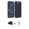 MARSİLYAN™- iPhone 15 Pro Max Kılıf Kozmos Yansıma Özel Seri - Siyah Bilvis 0.18mm Plus Cam Ekran Koruyucu + Raze Metal Kamera Lens - SH