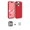 MARSİLYAN™- iPhone 15 Pro Max Kılıf Kozmos Yansıma Özel Seri - Siyah Bilvis 0.18mm Plus Cam Ekran Koruyucu + PVD Metal Kamera Lens - GS