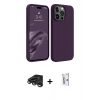 MARSİLYAN™- iPhone 15 Pro Max Kılıf Kozmos Yansıma Özel Seri - Siyah Bilvis 0.18mm Plus Cam Ekran Koruyucu + Titanyum Gri Raze Metal Kamera Lens