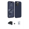 MARSİLYAN™- iPhone 15 Pro Max Kılıf Kozmos Yansıma Özel Seri - Siyah Bilvis 0.18mm Plus Cam Ekran Koruyucu + Raze Metal Kamera Lens - LT