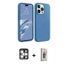 MARSİLYAN™- iPhone 15 Pro Max Kılıf Kozmos Yansıma Özel Seri - Siyah Bilvis 3D Cam Ekran Koruyucu + PVD Metal Kamera Lens - GS
