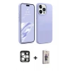 MARSİLYAN™- iPhone 15 Pro Max Kılıf Kozmos Yansıma Özel Seri - Siyah Bilvis 3D Cam Ekran Koruyucu + PVD Metal Kamera Lens - GS