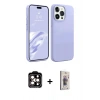 MARSİLYAN™- iPhone 15 Pro Max Kılıf Kozmos Yansıma Özel Seri - Siyah Bilvis 3D Cam Ekran Koruyucu + PVD Metal Kamera Lens - TU