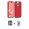MARSİLYAN™- iPhone 15 Pro Max Kılıf Kozmos Yansıma Özel Seri - Siyah Bilvis 3D Cam Ekran Koruyucu + PVD Metal Kamera Lens - LT