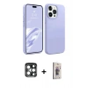 MARSİLYAN™- iPhone 15 Pro Max Kılıf Kozmos Yansıma Özel Seri - Siyah Bilvis 3D Cam Ekran Koruyucu + PVD Metal Kamera Lens - LT