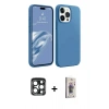 MARSİLYAN™- iPhone 15 Pro Max Kılıf Kozmos Yansıma Özel Seri - Siyah Bilvis 3D Cam Ekran Koruyucu + PVD Metal Kamera Lens - LT