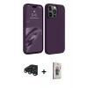 MARSİLYAN™- iPhone 15 Pro Max Kılıf Kozmos Yansıma Özel Seri - Siyah Bilvis 3D Cam Ekran Koruyucu + Raze Metal Kamera Lens - LT