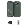 MARSİLYAN™- iPhone 15 Pro Max Kılıf Kozmos Yansıma Özel Seri - Siyah Bilvis 3D Cam Ekran Koruyucu + Raze Metal Kamera Lens - TMGI