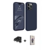 MARSİLYAN™- iPhone 15 Pro Max Kılıf Kozmos Yansıma Özel Seri - Siyah Bilvis 3D Cam Ekran Koruyucu + Raze Metal Kamera Lens - GS