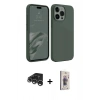 MARSİLYAN™- iPhone 15 Pro Max Kılıf Kozmos Yansıma Özel Seri - Siyah Bilvis 3D Cam Ekran Koruyucu + Raze Metal Kamera Lens - GS