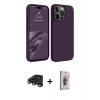 MARSİLYAN™- iPhone 15 Pro Max Kılıf Kozmos Yansıma Özel Seri - Siyah Bilvis 3D Cam Ekran Koruyucu + Raze Metal Kamera Lens - TMGI