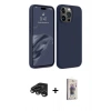 MARSİLYAN™- iPhone 15 Pro Max Kılıf Kozmos Yansıma Özel Seri - Siyah Bilvis 3D Cam Ekran Koruyucu + Raze Metal Kamera Lens - TMGI