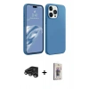 MARSİLYAN™- iPhone 15 Pro Max Kılıf Kozmos Yansıma Özel Seri - Siyah Bilvis 3D Cam Ekran Koruyucu + Raze Metal Kamera Lens - TMGI