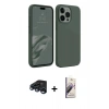 MARSİLYAN™- iPhone 15 Pro Max Kılıf Kozmos Yansıma Özel Seri - Siyah Bilvis 3D Mat Cam Ekran Koruyucu + Raze Metal Kamera Lens - LT