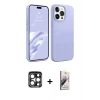 MARSİLYAN™- iPhone 15 Pro Max Kılıf Kozmos Yansıma Özel Seri - Siyah Bilvis 3D Mat Cam Ekran Koruyucu + PVD Metal Kamera Lens - LT