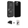 MARSİLYAN™- iPhone 15 Pro Max Kılıf Kozmos Yansıma Özel Seri - Siyah Bilvis 3D Mat Cam Ekran Koruyucu + Raze Metal Kamera Lens - SH