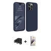 MARSİLYAN™- iPhone 15 Pro Max Kılıf Kozmos Yansıma Özel Seri - Siyah Bilvis 3D Mat Cam Ekran Koruyucu + Raze Metal Kamera Lens - TMGI