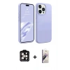 MARSİLYAN™- iPhone 15 Pro Max Kılıf Kozmos Yansıma Özel Seri - Siyah Bilvis 3D Mat Cam Ekran Koruyucu + PVD Metal Kamera Lens - TU