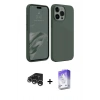 MARSİLYAN™- iPhone 15 Pro Max Kılıf Kozmos Yansıma Özel Seri - Siyah Bilvis 5in1 3D Magic Cam Ekran Koruyucu + Raze Metal Kamera Lens - GS