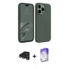 MARSİLYAN™- iPhone 15 Pro Max Kılıf Kozmos Yansıma Özel Seri - Siyah Bilvis 5in1 3D Magic Cam Ekran Koruyucu + Raze Metal Kamera Lens - TMGI