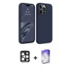 MARSİLYAN™- iPhone 15 Pro Max Kılıf Kozmos Yansıma Özel Seri - Siyah Bilvis 5in1 3D Magic Cam Ekran Koruyucu + PVD Metal Kamera Lens - LT