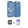 MARSİLYAN™- iPhone 15 Pro Max Kılıf Kozmos Yansıma Özel Seri - Siyah Bilvis 5in1 3D Magic Cam Ekran Koruyucu + PVD Metal Kamera Lens - SH