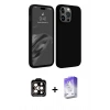 MARSİLYAN™- iPhone 15 Pro Max Kılıf Kozmos Yansıma Özel Seri - Siyah Bilvis 5in1 3D Magic Cam Ekran Koruyucu + PVD Metal Kamera Lens - TU