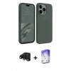 MARSİLYAN™- iPhone 15 Pro Max Kılıf Kozmos Yansıma Özel Seri - Siyah Bilvis 5in1 3D Magic Cam Ekran Koruyucu + Raze Metal Kamera Lens - SH