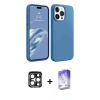 MARSİLYAN™- iPhone 15 Pro Max Kılıf Kozmos Yansıma Özel Seri - Siyah Bilvis 5in1 3D Magic Cam Ekran Koruyucu + PVD Metal Kamera Lens - LT