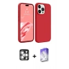 MARSİLYAN™- iPhone 15 Pro Max Kılıf Kozmos Yansıma Özel Seri - Siyah Bilvis 5in1 3D Magic Cam Ekran Koruyucu + Gümüş PVD Metal Kamera Lens