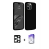 MARSİLYAN™- iPhone 15 Pro Max Kılıf Kozmos Yansıma Özel Seri - Siyah Bilvis 5in1 3D Magic Cam Ekran Koruyucu + PVD Metal Kamera Lens - LT