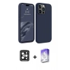 MARSİLYAN™- iPhone 15 Pro Max Kılıf Kozmos Yansıma Özel Seri - Siyah Bilvis 5in1 3D Magic Cam Ekran Koruyucu + PVD Metal Kamera Lens - SH