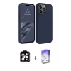MARSİLYAN™- iPhone 15 Pro Max Kılıf Kozmos Yansıma Özel Seri - Siyah Bilvis 5in1 3D Magic Cam Ekran Koruyucu + PVD Metal Kamera Lens - TU