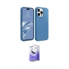 MARSİLYAN™- iPhone 15 Pro Max Kılıf Kozmos Yansıma Özel Seri - Siyah Bilvis 5in1 5D Magic Hayalet Cam Ekran Koruyucu
