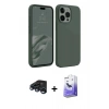 MARSİLYAN™- iPhone 15 Pro Max Kılıf Kozmos Yansıma Özel Seri - Siyah Bilvis 5in1 5D Magic Hayalet Cam Ekran Koruyucu + Raze Metal Kamera Lens - LT
